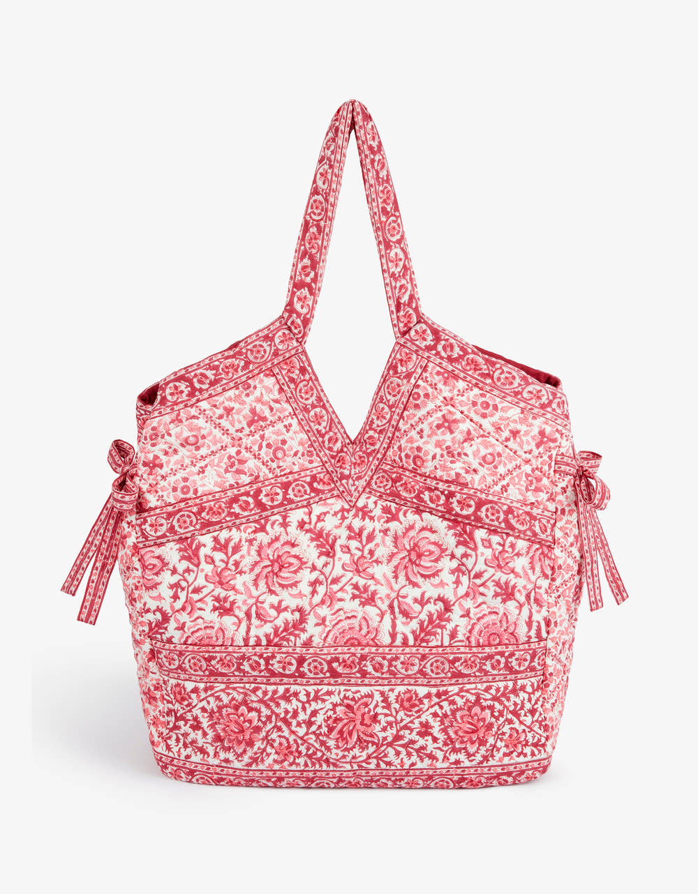 Pink City Prints Burgundy Patchwork Quilted Tote