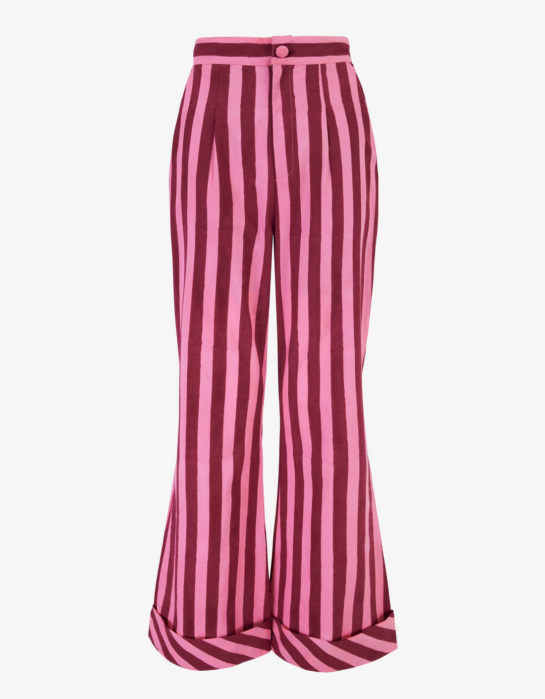 Pink City Prints Burgundy Stripe Romy Trousers