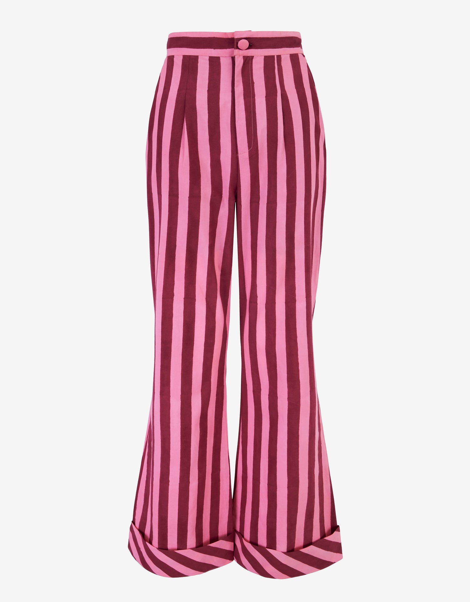 Pink City Prints Burgundy Stripe Romy Trousers