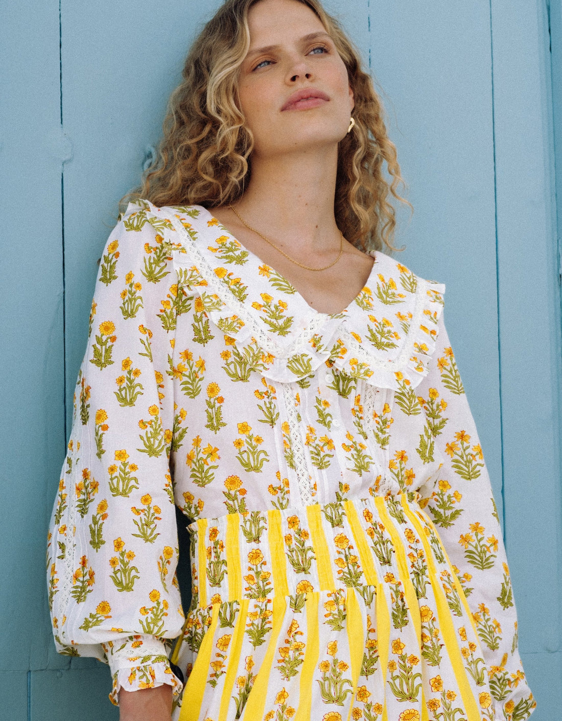Pink City Prints Buttercup Meadow Flora Blouse