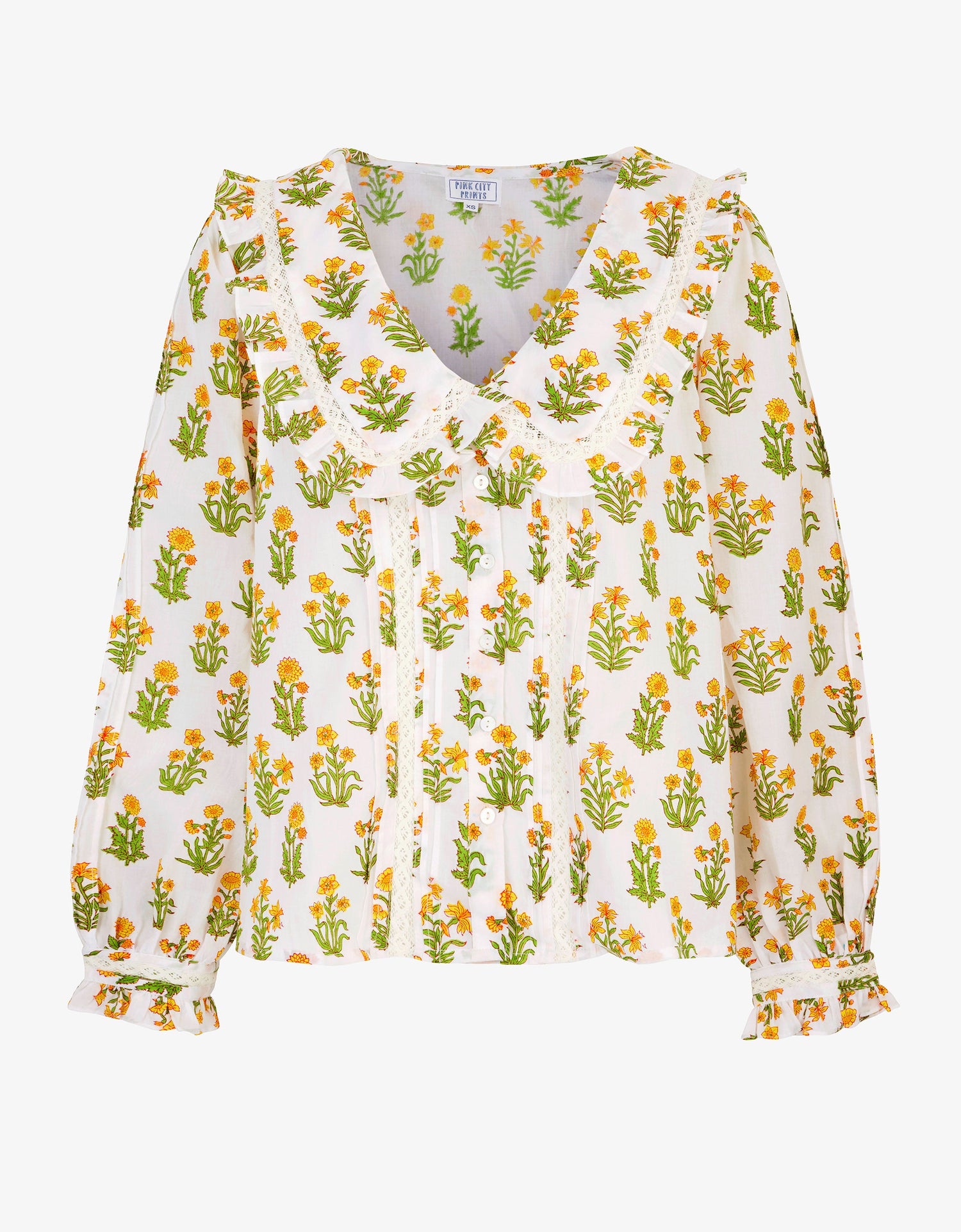 Pink City Prints Buttercup Meadow Flora Blouse