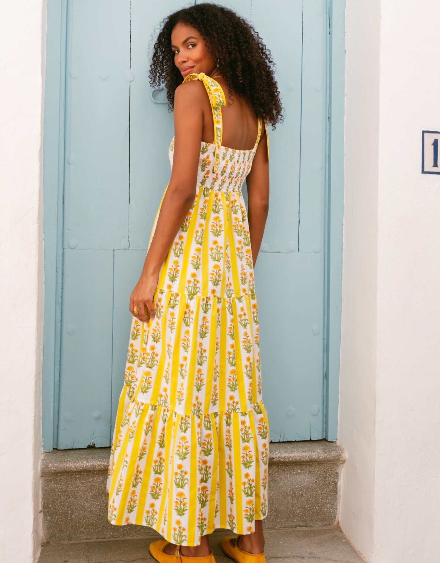 Pink City Prints Buttercup Stripe Athens Dress