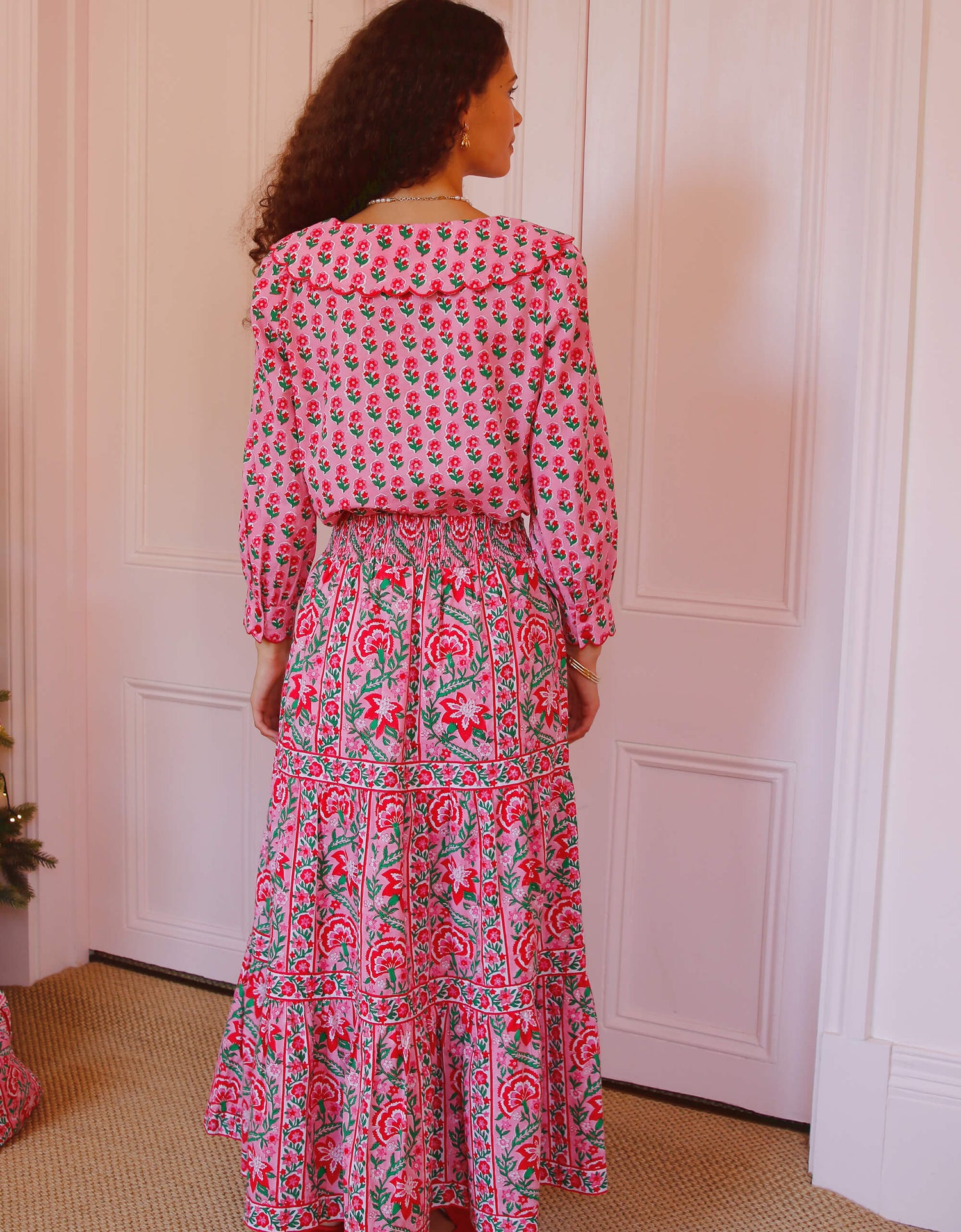 Pink City Prints Candy Cane Border Lucia Skirt