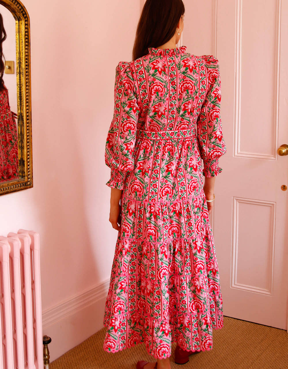 Pink City Prints Candy Cane Border Matilda Dress