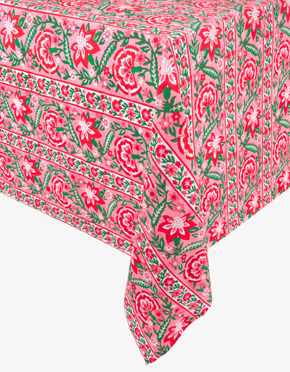 Pink City Prints Candy Cane Border Tablecloth