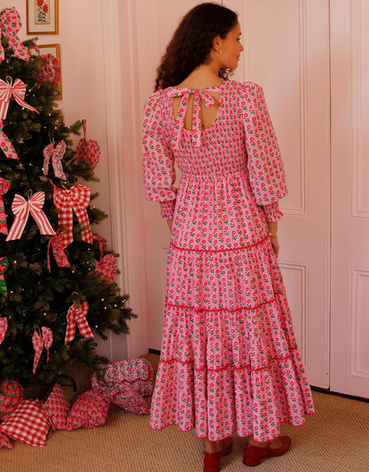 Pink City Prints Candy Cane Buta Abigail Dress