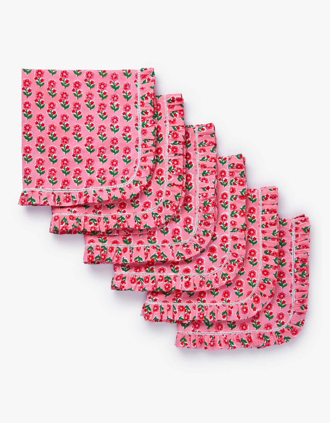 Pink City Prints Candy Cane Buta Napkins (Set of 6)