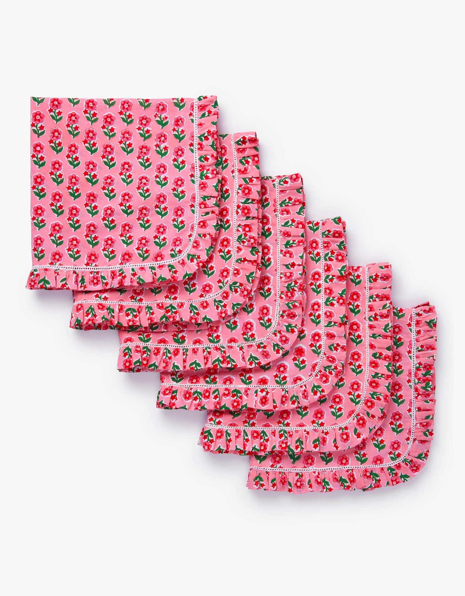 Pink City Prints Candy Cane Buta Napkins (Set of 6)