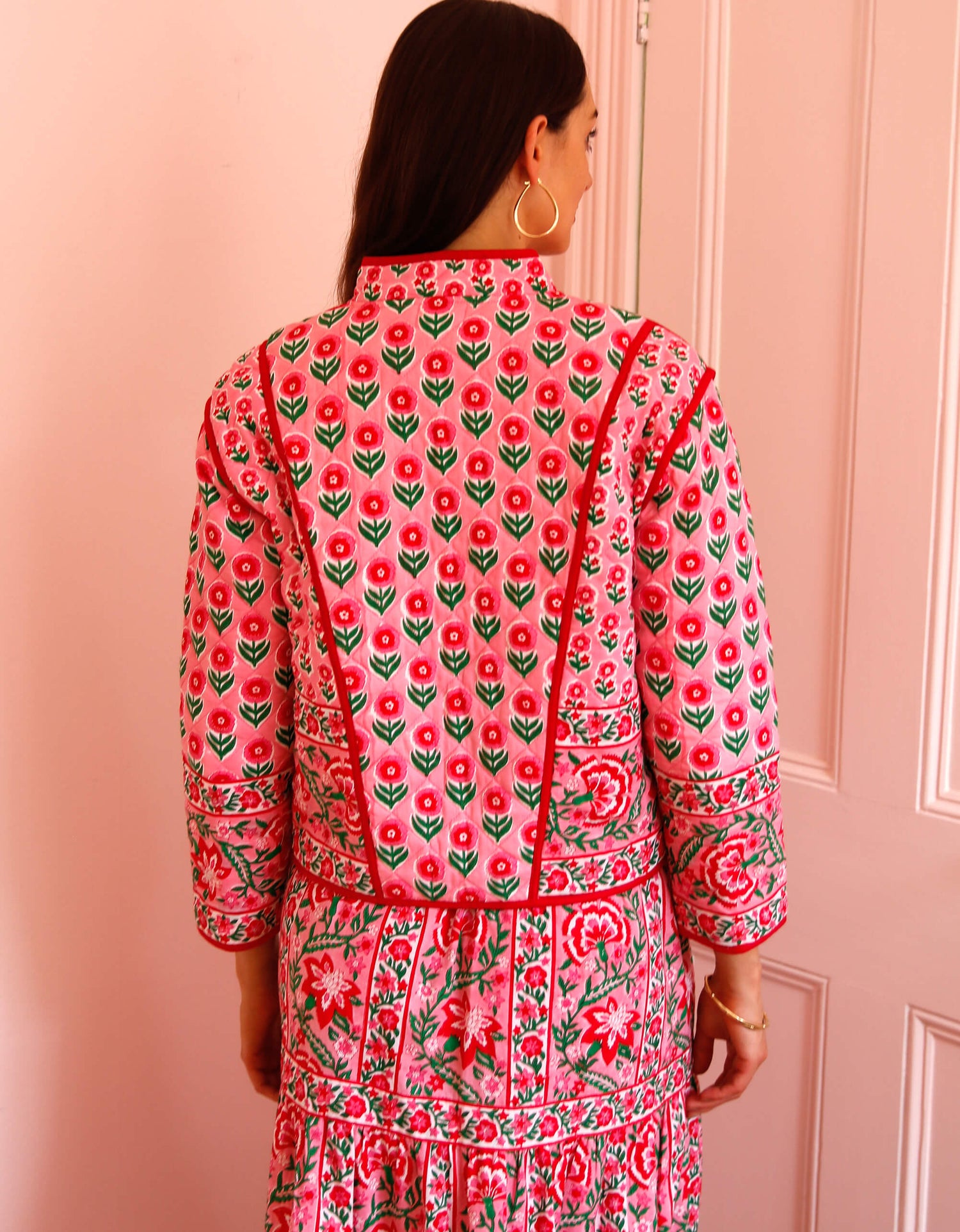 Pink City Prints Candy Cane Buta Penny Jacket