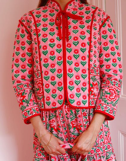 Pink City Prints Candy Cane Buta Penny Jacket