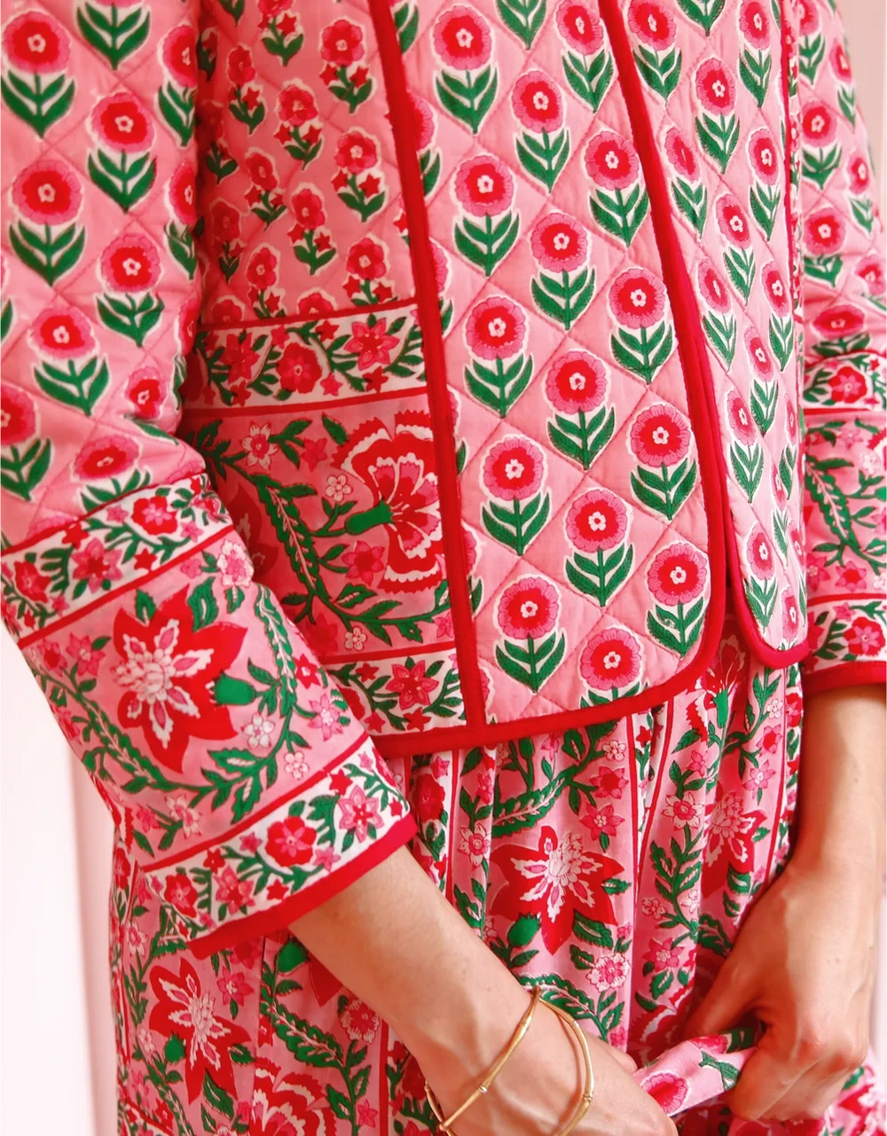 Pink City Prints Candy Cane Buta Penny Jacket