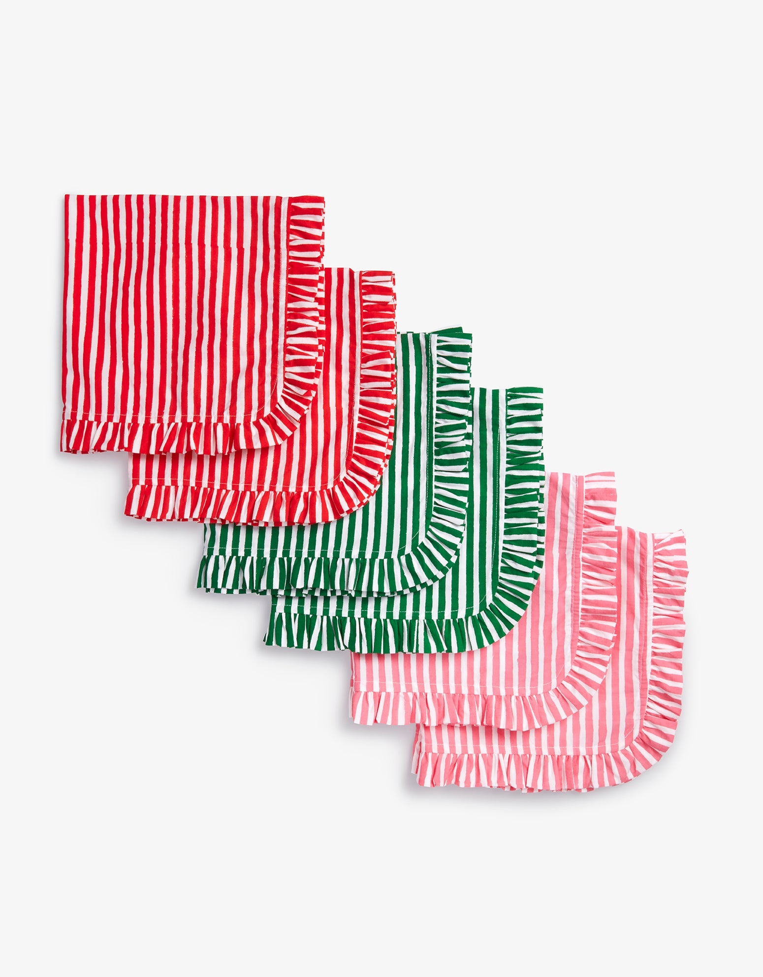 Pink City Prints Candy Stripe Napkin Set – Set of 6
