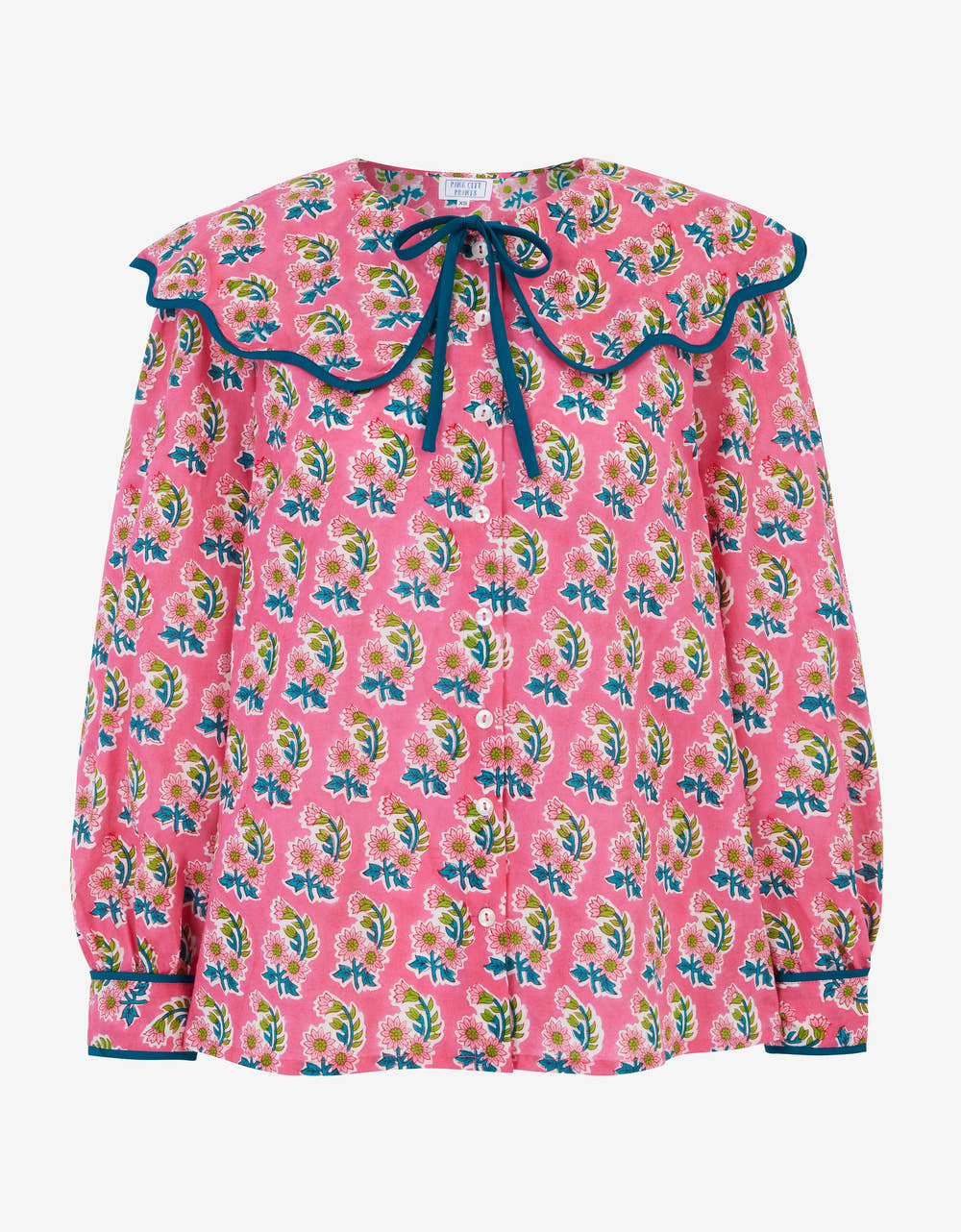 Pink City Prints Candy Zinnia Apple Blouse
