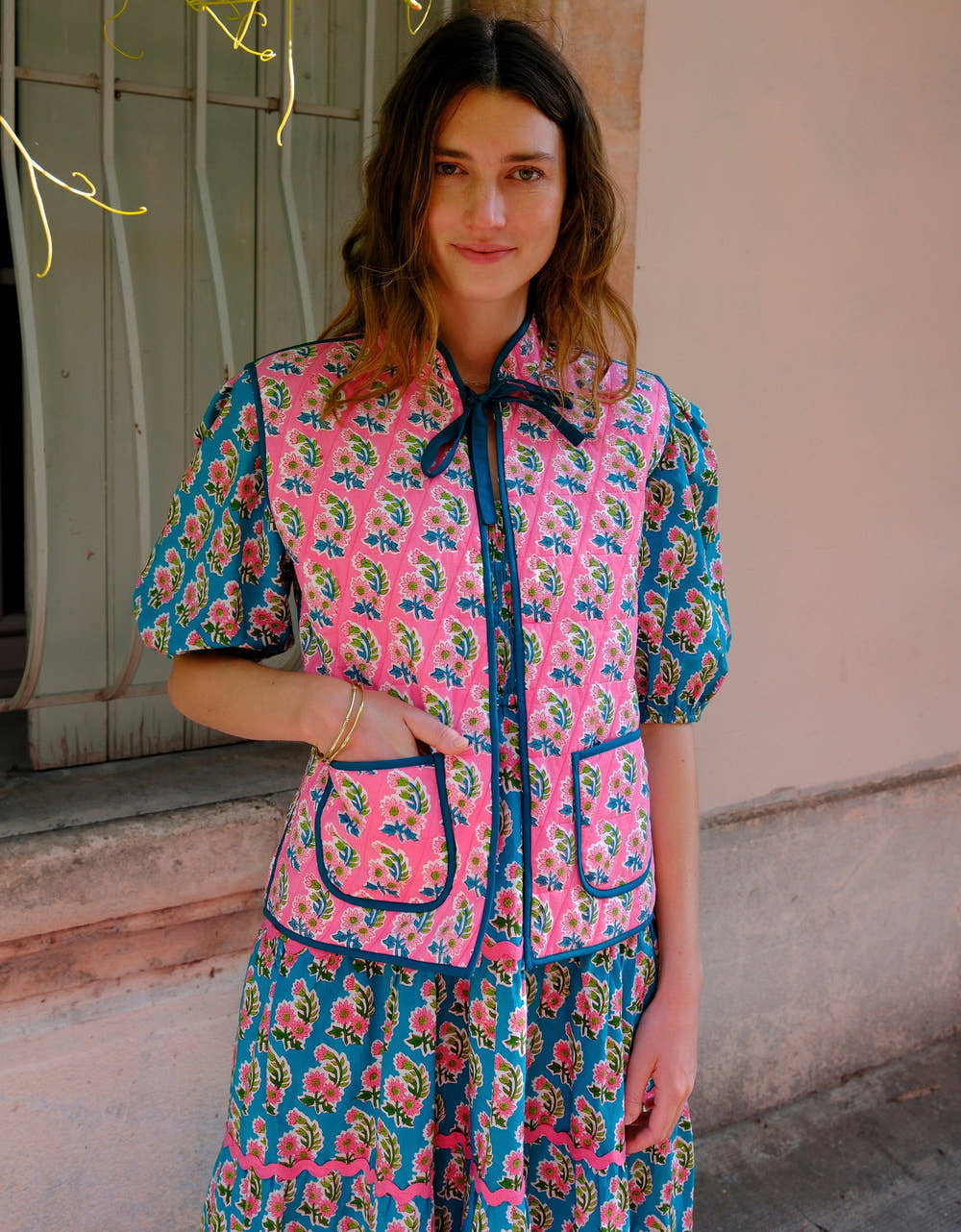 Pink City Prints Candy Zinnia Maggie Gilet
