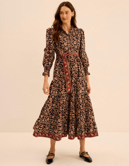 Pink City Prints Chanderi Jaal Matilda Dress