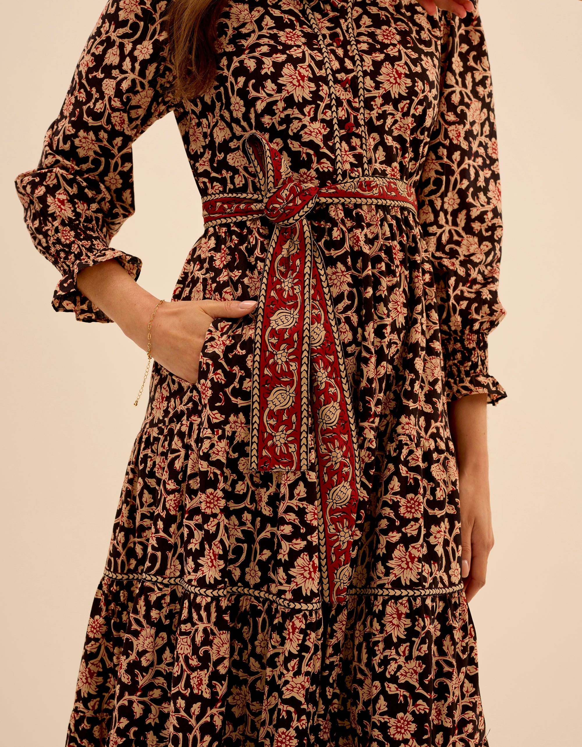 Pink City Prints Chanderi Jaal Matilda Dress
