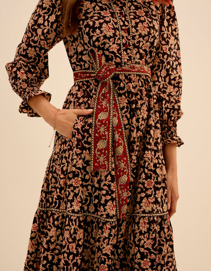 Pink City Prints Chanderi Jaal Matilda Dress