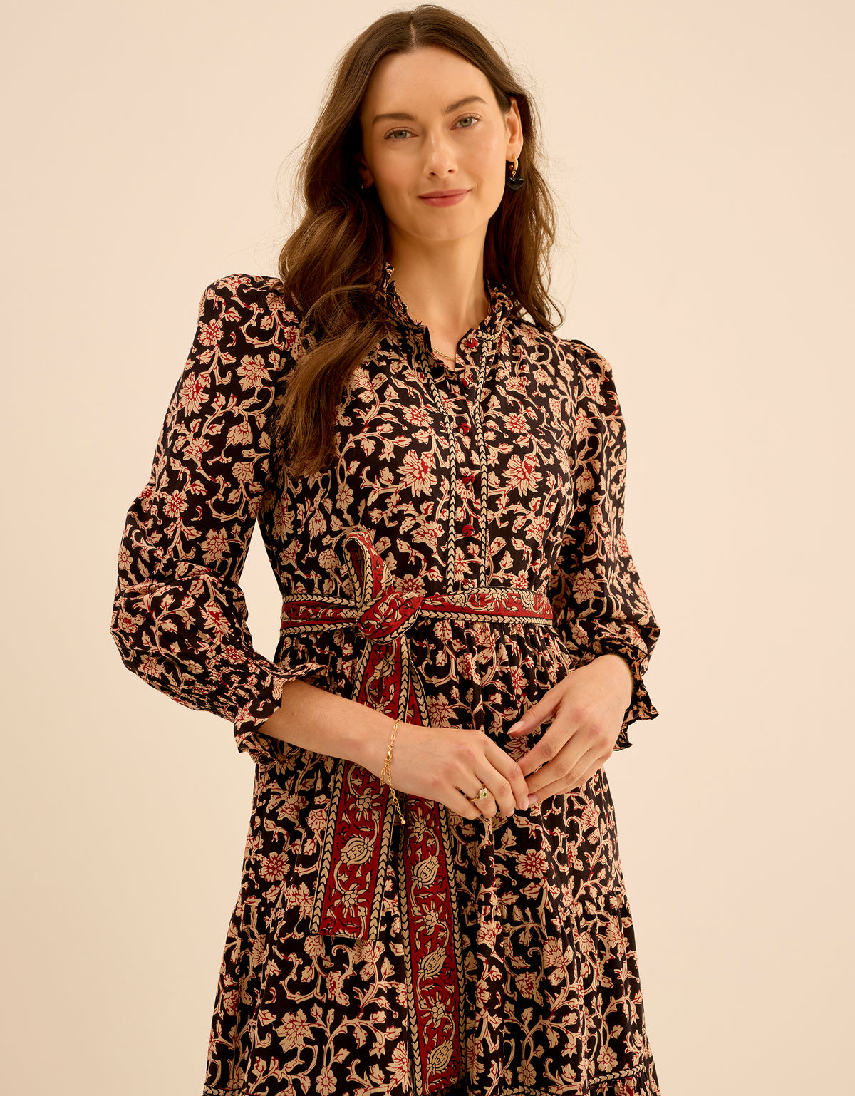 Pink City Prints Chanderi Jaal Matilda Dress