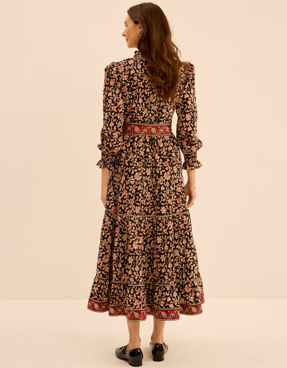 Pink City Prints Chanderi Jaal Matilda Dress