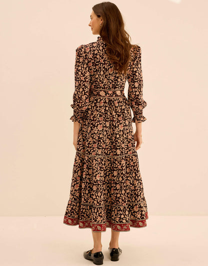 Pink City Prints Chanderi Jaal Matilda Dress
