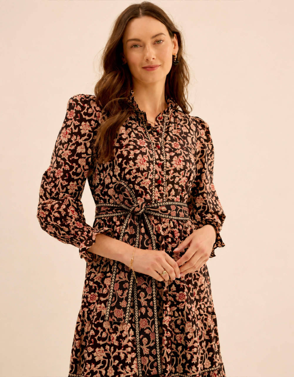 Pink City Prints Chanderi Jaal Matilda Dress