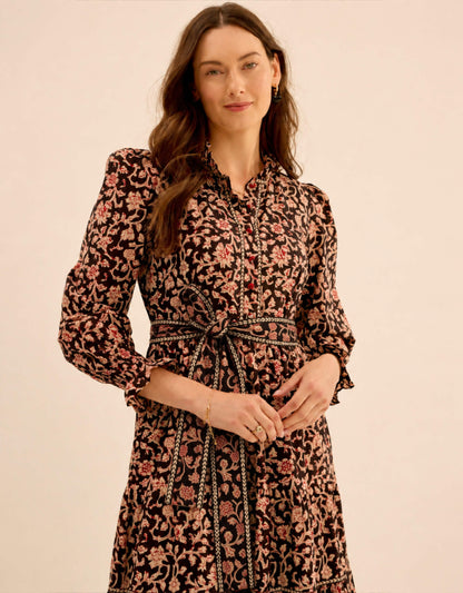 Pink City Prints Chanderi Jaal Matilda Dress