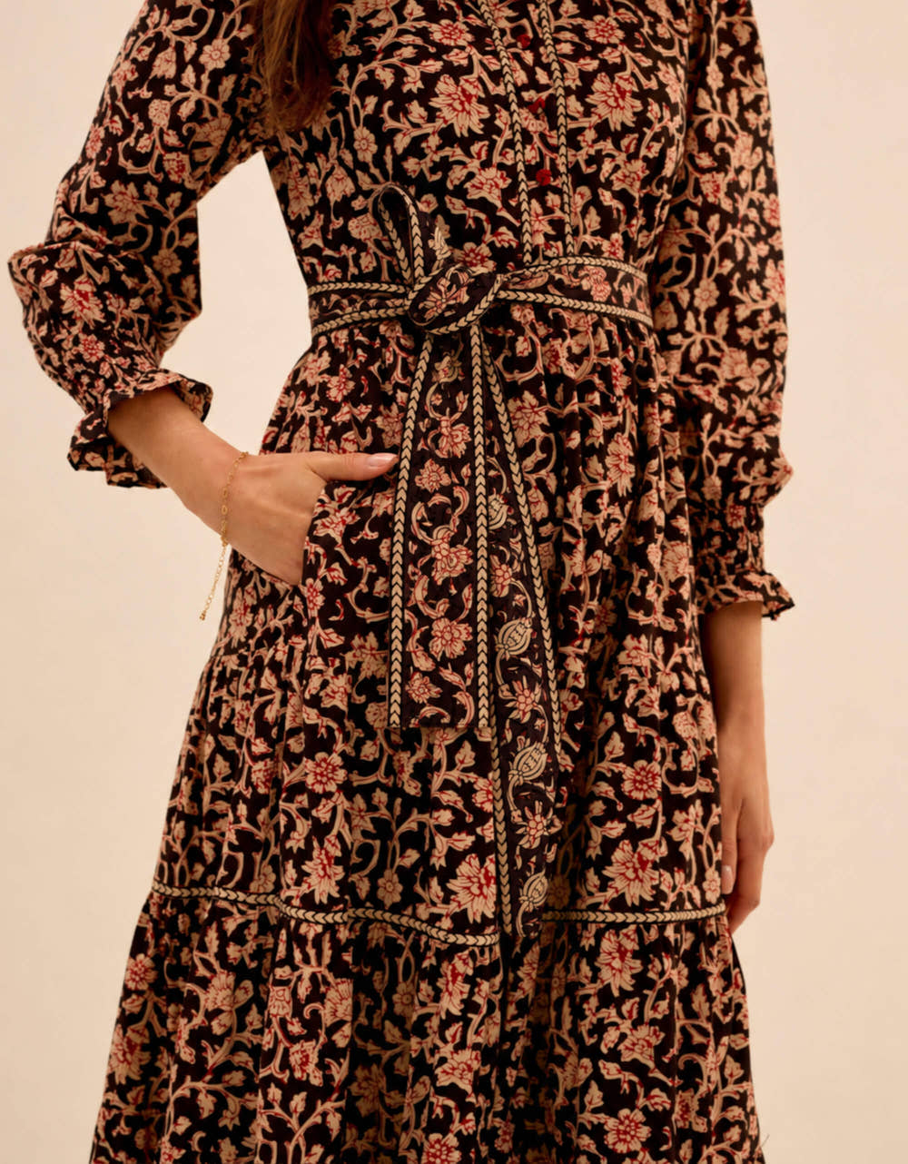 Pink City Prints Chanderi Jaal Matilda Dress