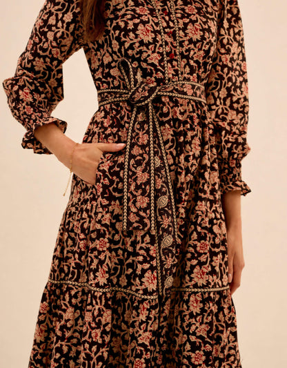 Pink City Prints Chanderi Jaal Matilda Dress