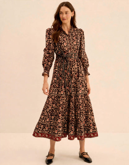 Pink City Prints Chanderi Jaal Matilda Dress