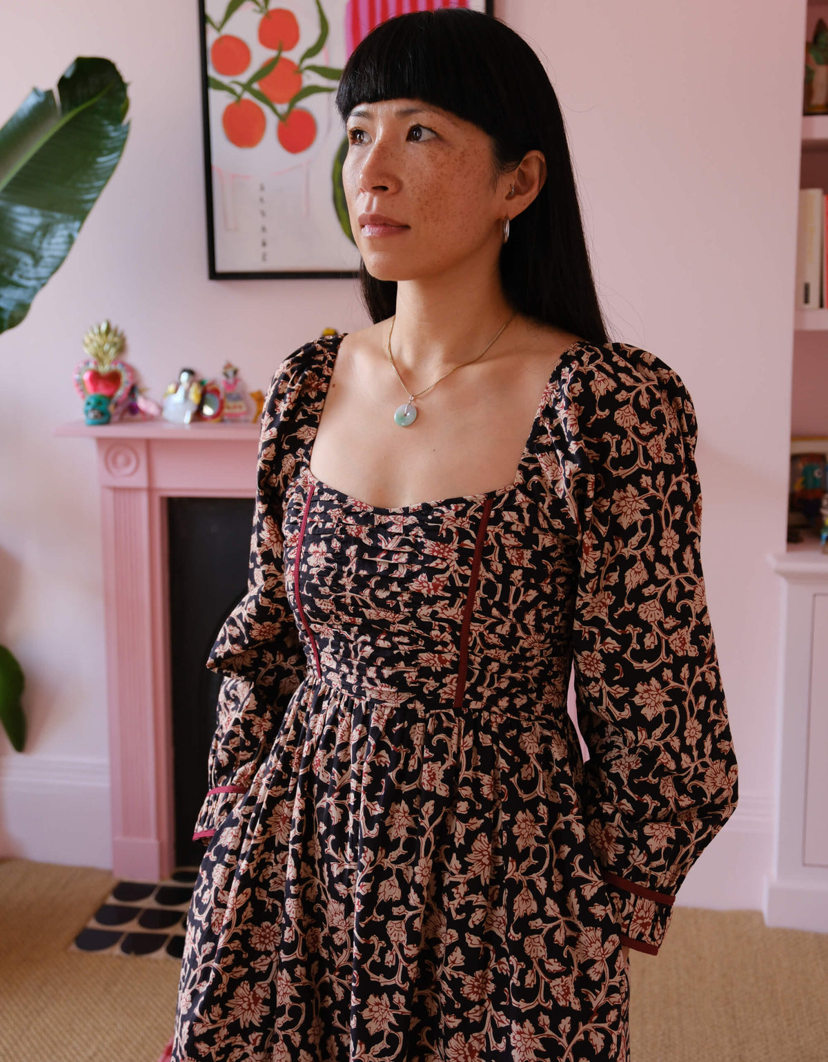 Pink City Prints Chanderi Jaal Riley Dress