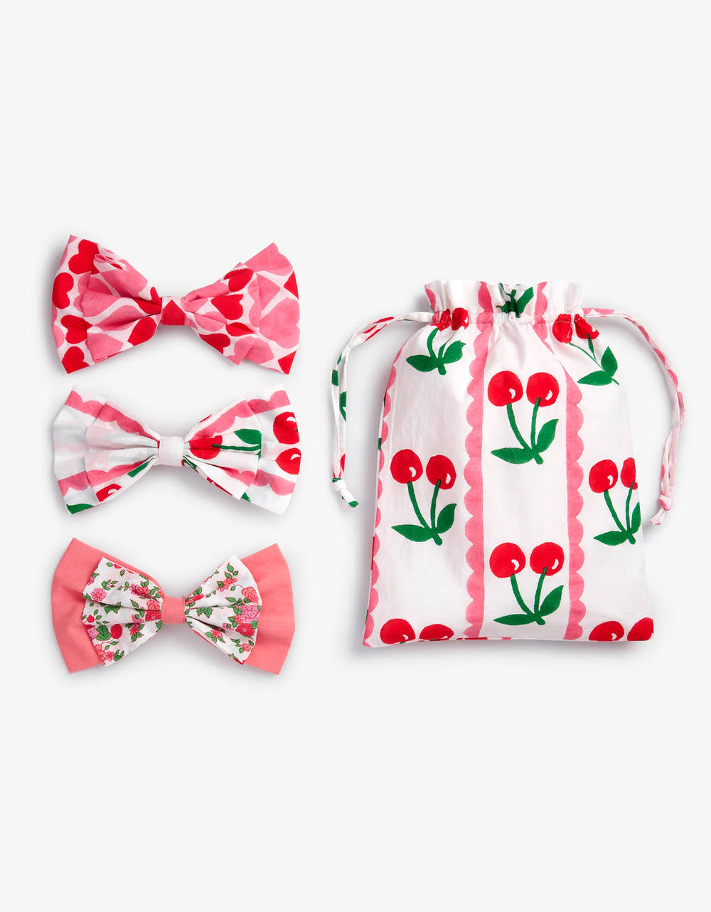 Pink City Prints Cherry Lovers Bow Set