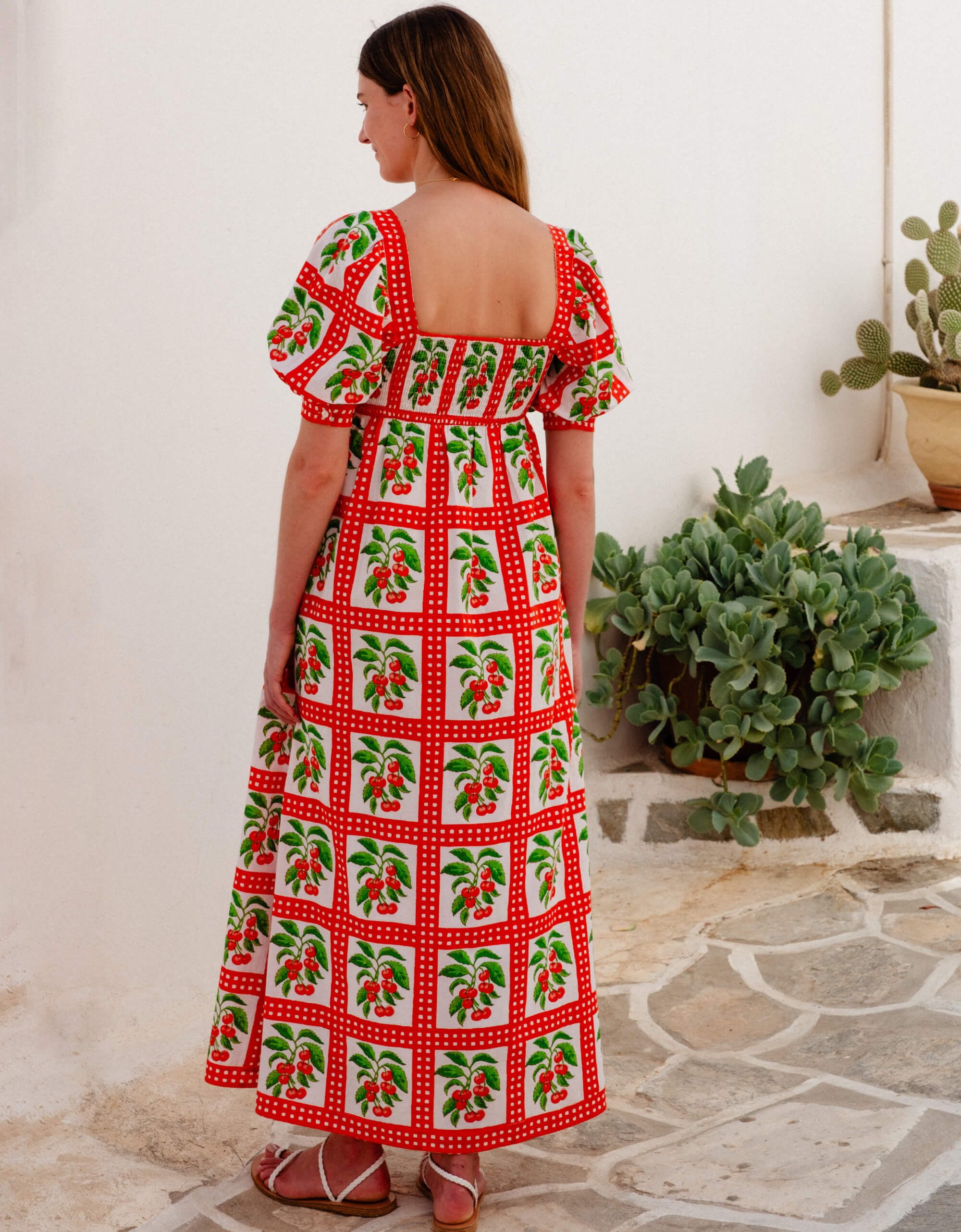 Pink City Prints Cherry Picnic Elizabeth Dress