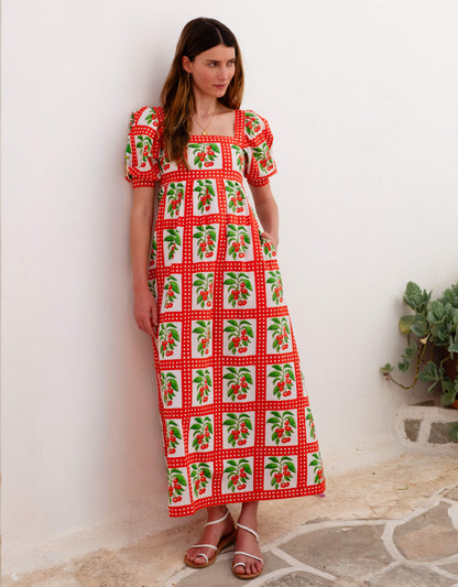 Pink City Prints Cherry Picnic Elizabeth Dress