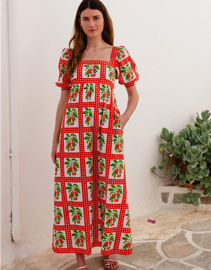 Pink City Prints Cherry Picnic Elizabeth Dress