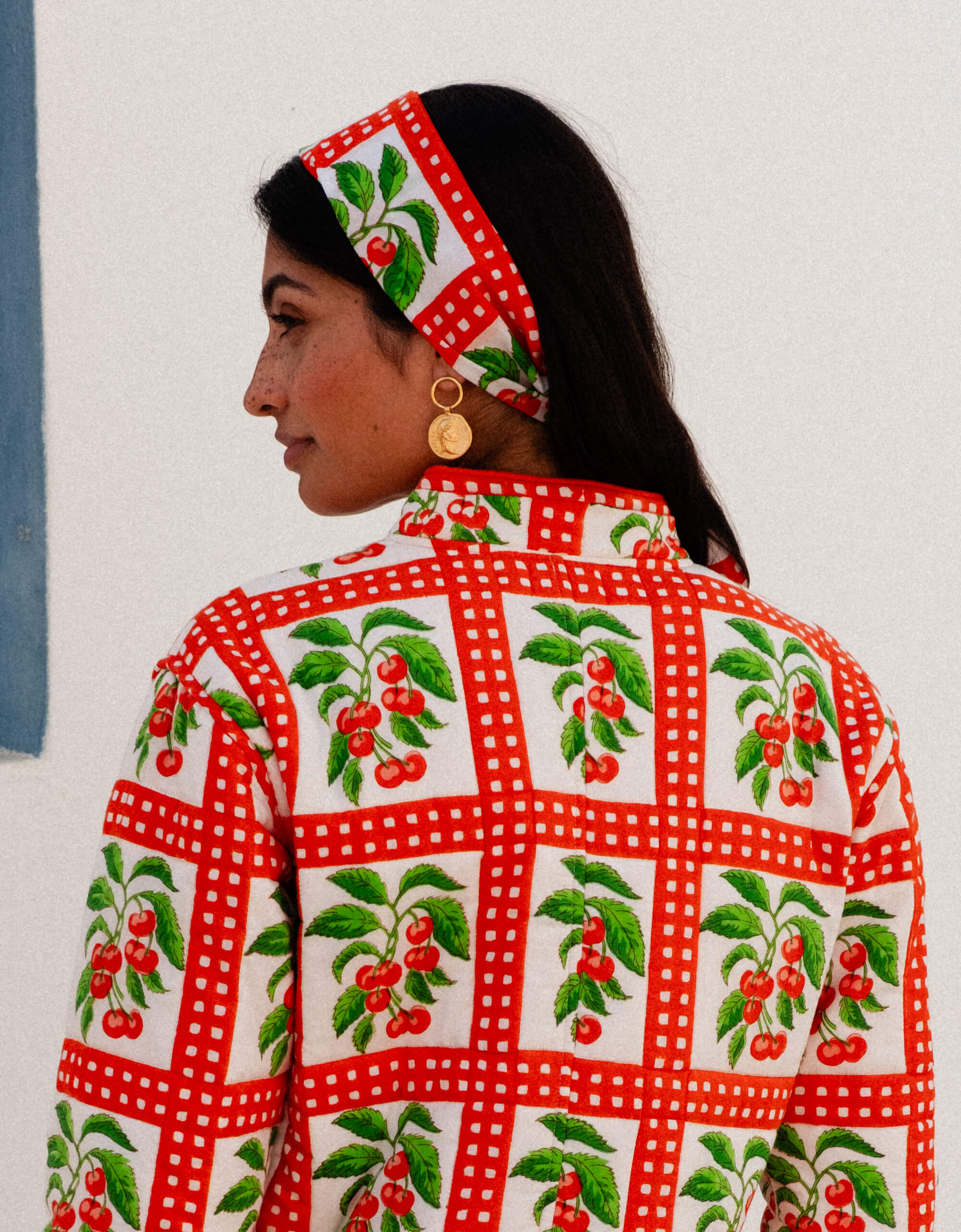 Pink City Prints Cherry Picnic Head Scarf