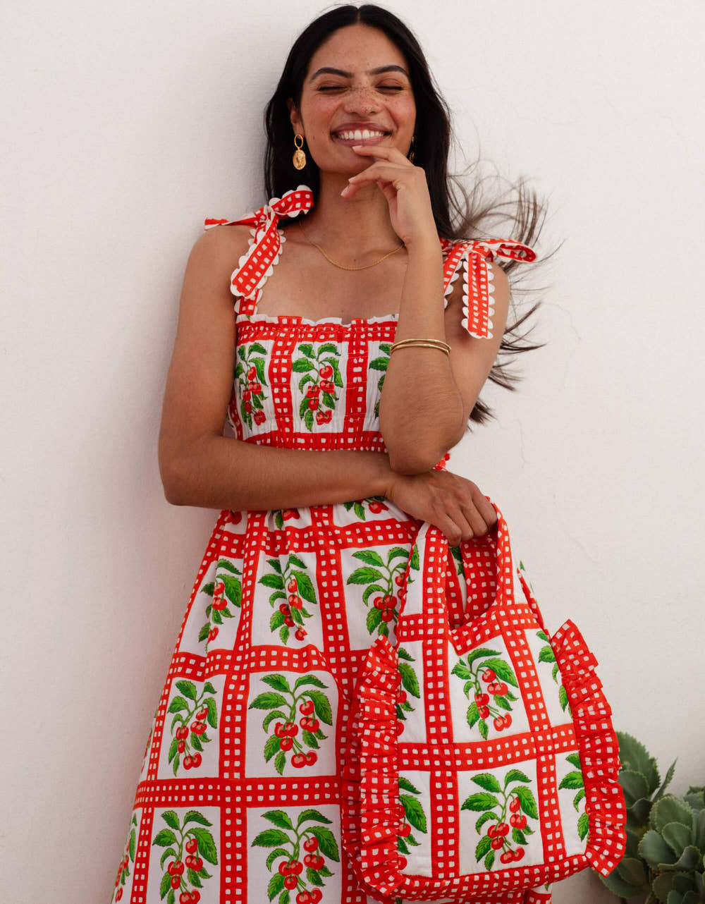 Pink City Prints Cherry Picnic Immy Dress