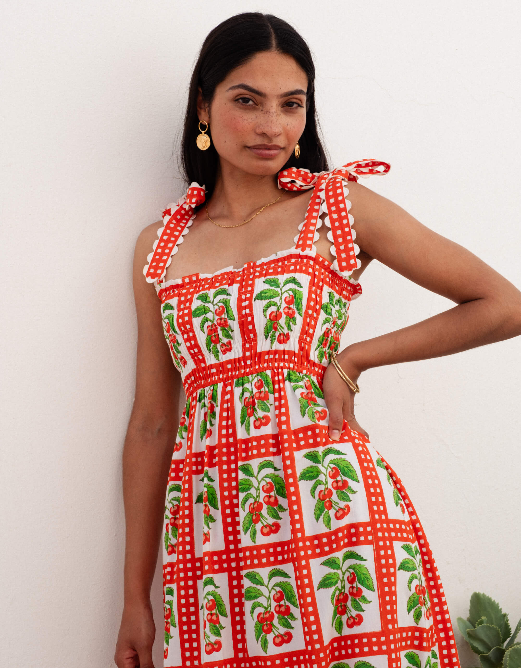 Pink City Prints Cherry Picnic Immy Dress