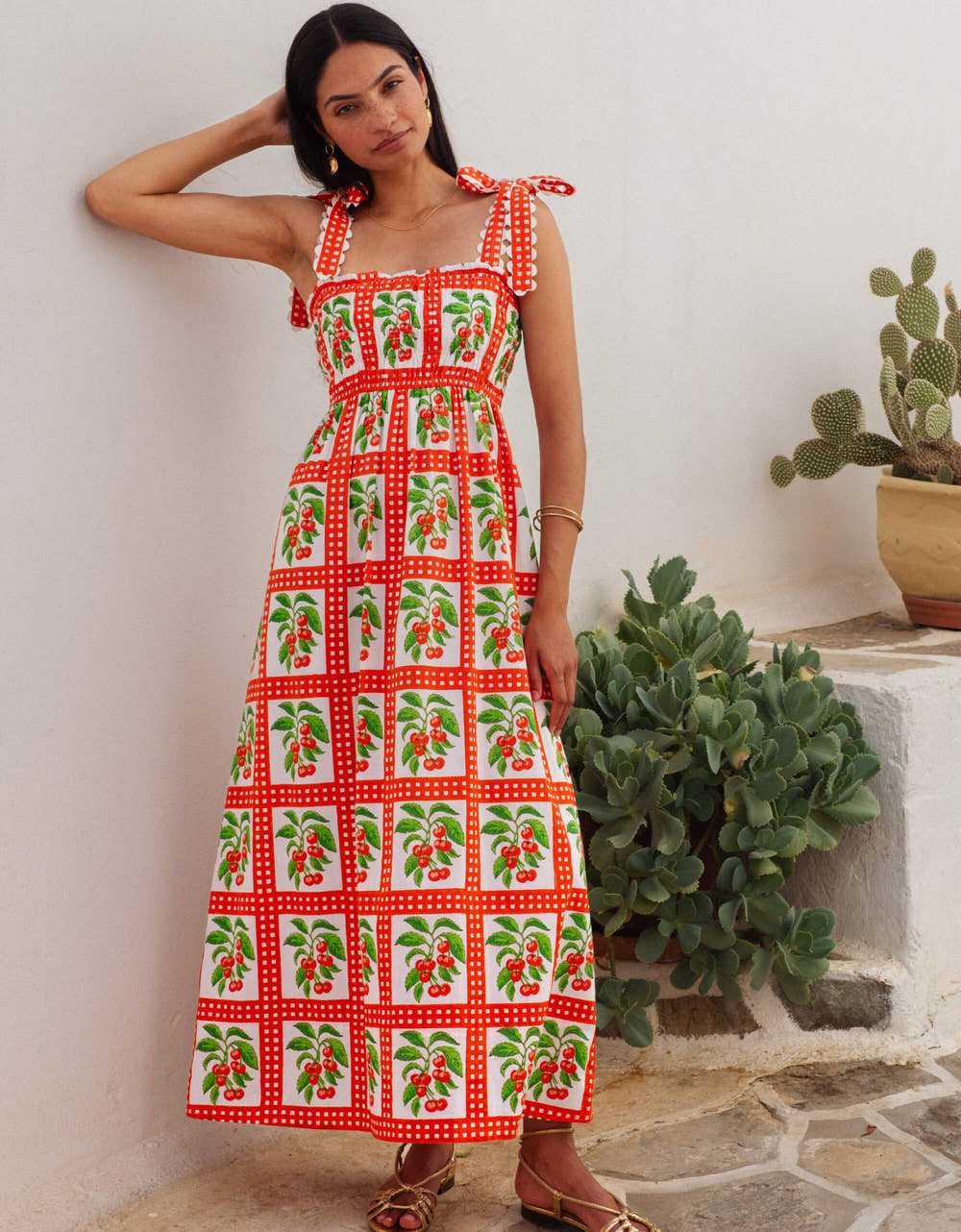 Pink City Prints Cherry Picnic Immy Dress