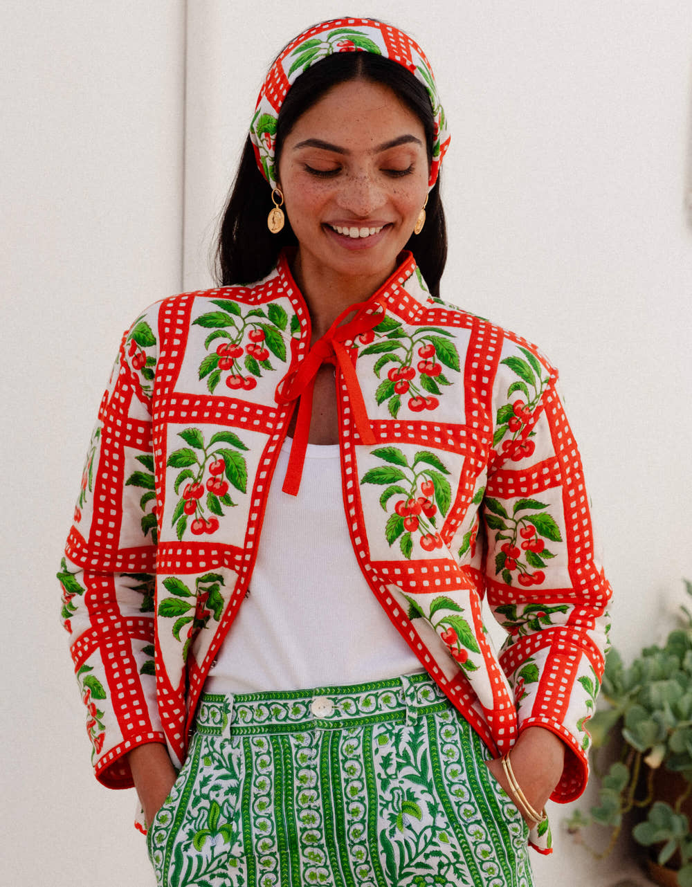 Pink City Prints Cherry Picnic Penny Jacket