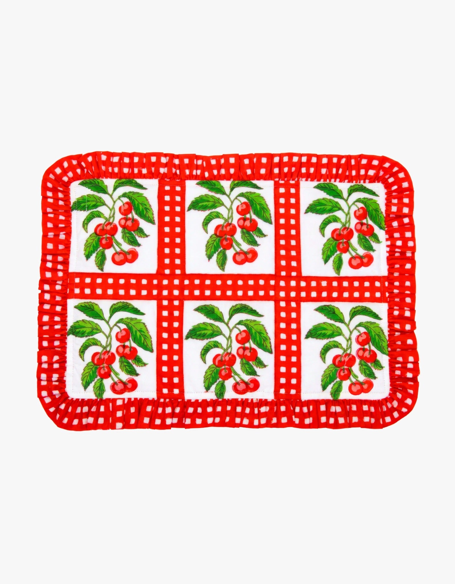 Pink City Prints Cherry Picnic Placemats (Set of 6)
