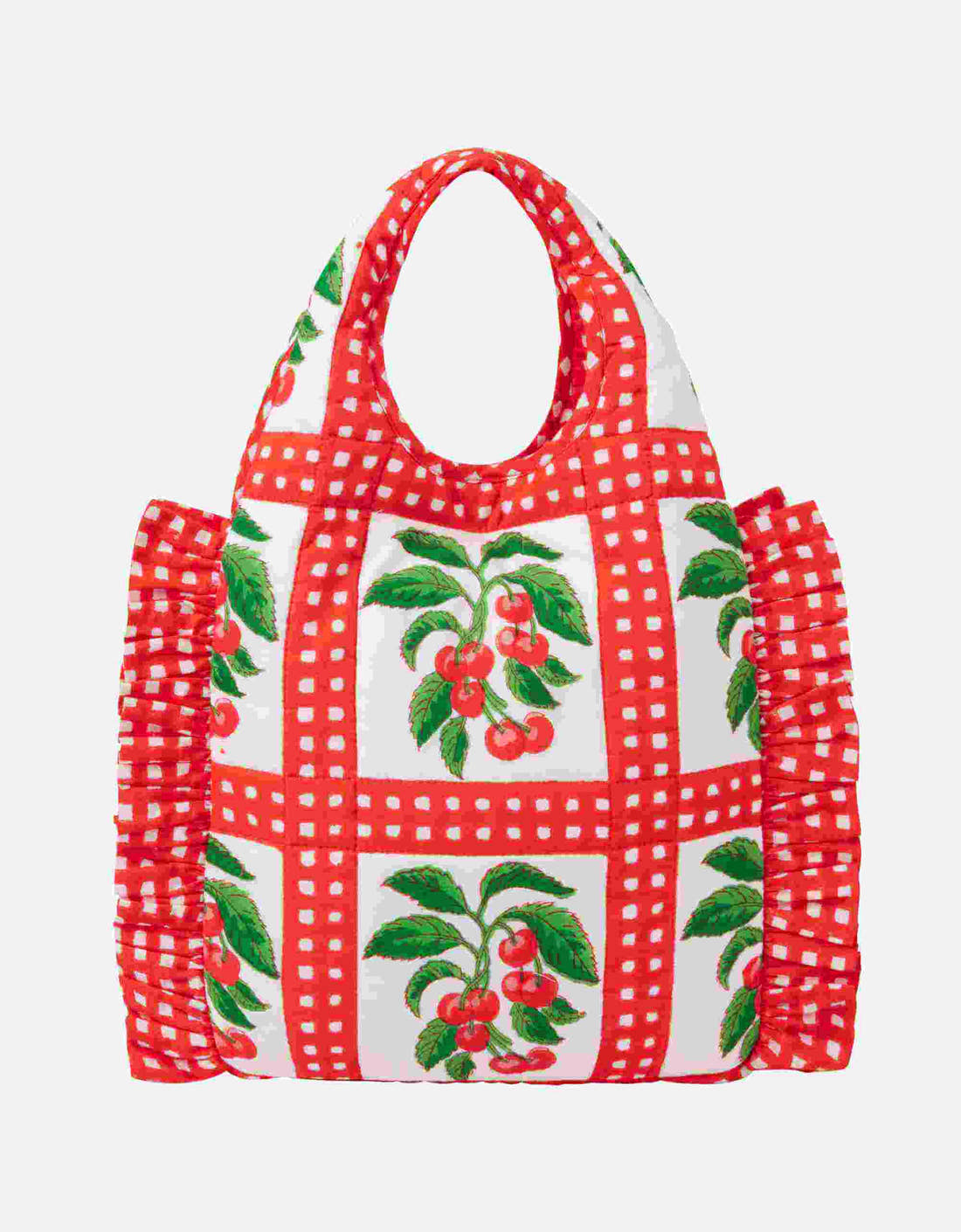 Pink City Prints Cherry Picnic Ruffle Clutch