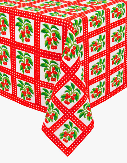 Pink City Prints Cherry Picnic Tablecloth