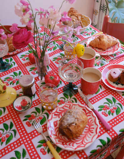 Pink City Prints Cherry Picnic Tablecloth