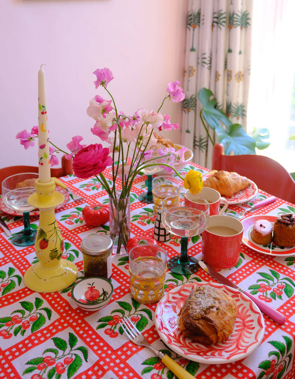 Pink City Prints Cherry Picnic Tablecloth