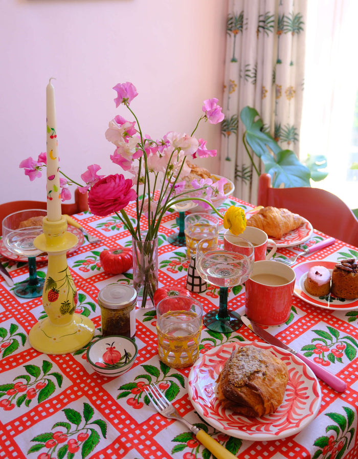 Pink City Prints Cherry Picnic Tablecloth