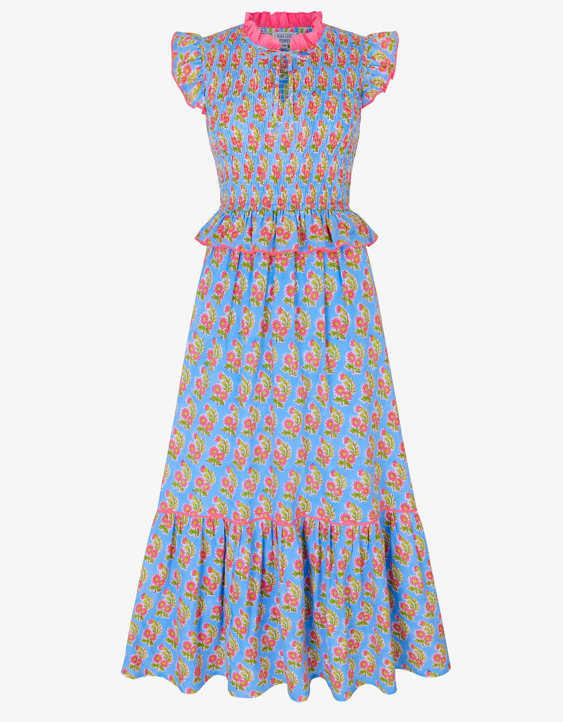 Pink City Prints Cornflower Aster Harper Dress