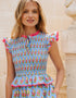 Pink City Prints Cornflower Aster Harper Dress