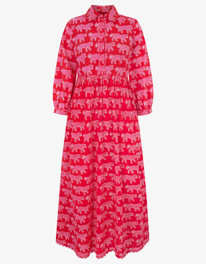 Pink City Prints Crimson Leopard Gina Dress