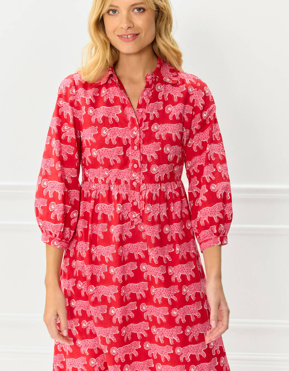 Pink City Prints Crimson Leopard Gina Dress
