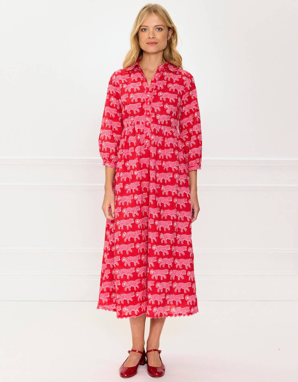 Pink City Prints Crimson Leopard Gina Dress